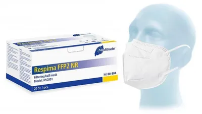 Produktbild von Meditrade Respima® FFP2Atemschutzmasken, FFP 2, o. Ventil | Packung (20 Stück)