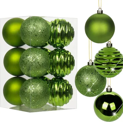 Produktbild von Weihnachtskugeln Set, 12-teilig, 8 cm, Kunststoff, für Weihnachtsbaum