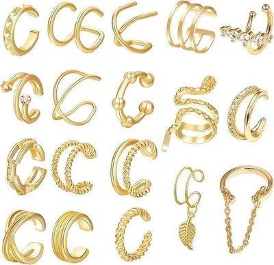 Produktbild von 18 Pcs Ear cuff Faux piercing oreille Ohrklemme Earcuffs Fake Helix
