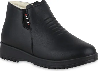 Produktbild von VAN HILL Damen Warm gefütterte Winter Boots Bequeme Profil-Sohle Schuhe 841415, Farbe: Schwarz, Größe: 39