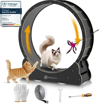 Produktbild von Katzenrad – Laufrad für Katzen – Katzenläufer – Katzenrad – Katzenrad für den Innenbereich – Extra groß, 100 cm