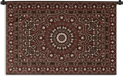 Produktbild von MuchoWow® Wandteppich Wandbehang Muster - Mandala - Teppich - Rot 90x60 cm Tapisserie Dekoration Wandtuch - Wandskulpturen - Bildteppich