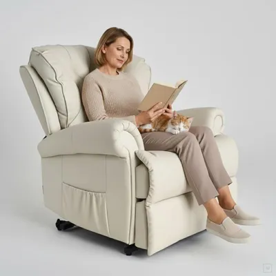 Produktbild von abc HOME | Sessel | Polyurethan | creme | Fernbedienung | elektrisch | Massage | Aufsteh- und Liegefunktion