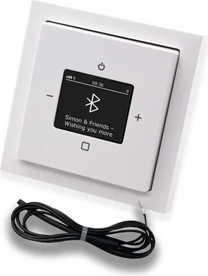 Produktbild von Busch Jäger DAB+ Unterputz Bluetooth Radio Set 8217U-101 im 1fach Rahmen in FUTURE Linear Studioweiß inkl. 0,9m EBROM Wurfantenne 8217U - 8217 U - 8217 U-101