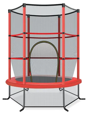 Produktbild von Kindertrampolin mit Sicherheitsnetz, 165 cm, 135 kg Tragkraft, Rot