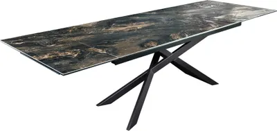 Produktbild von riess-ambiente Ausziehbarer Esstisch EUPHORIA 180-220-260cm taupe schwarz Glas Keramik  Italy Esszimmertisch Tisch