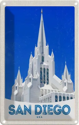 Produktbild von vianmo Blechschild 30x20 cm San Diego USA Urlaub Amerika Architektur Bildmotiv Reisemotiv Abenteuer Reisen