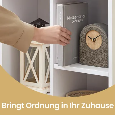 Produktbild von VASAGLE Bücherregal Standregal, als Raumteiler, mit 5 Fächern, weiß