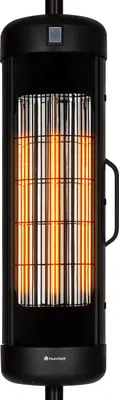 Produktbild von blumfeldt Heatbell Tower Smart Infračervený sálavý ohřívač - terasový ohřívač, 2000 W, IPX4, IR ComfortHeat, uhlíkové topné těleso, otočný, základní odolná vůči převrácení, pouze pro venkovní použití, černá