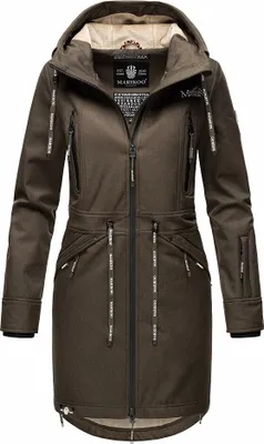Obrázok produktu pre Marikoo Racquellee Nepremokavá dámska softshellová prechodná bunda s kapucňou mackintosh antracitová veľkosť 40 - L