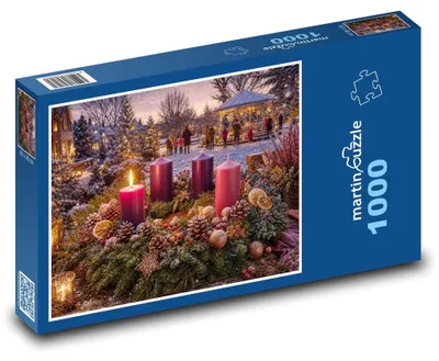 Obrázok produktu pre Puzzle 1000 Adventný veniec v záhrade - martinpuzzle