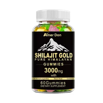 Produktbild von Shilajit Gold Gummies 3000mg (60 Gummibärchen) Nahrungsergänzungsmittel, Kreislauf, Energie, Ausdauer, Immunsystem