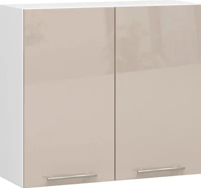 Image de Meuble haut de cuisine 80 cm VERMINA - blanc / cappuccino brillant