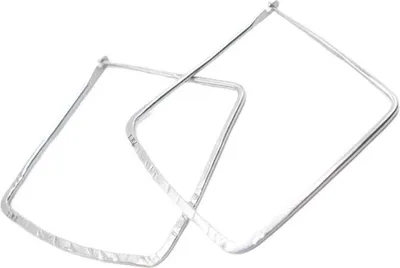 Produktbild von Damen Ohrringe aus gehämmertem 925 Sterling Silber, hypoallergen, 4 cm