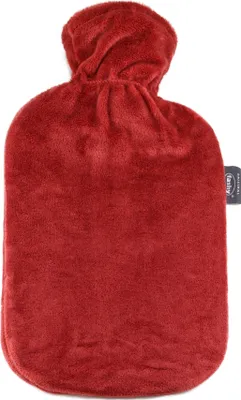 Produktbild von Fashy Wärmflasche mit Flauschbezug, rostrot, 2 L