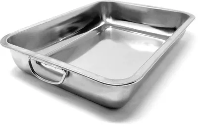 Imagen del producto de Recipiente de acero inoxidable para horno, con asas, ideal para múltiples usos