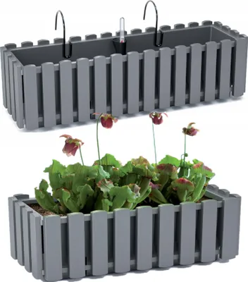 Immagine prodotto di DDEF600W-405U cassetta per balcone per ringhiera vaso 58cm con maniglie misuratore di umidità