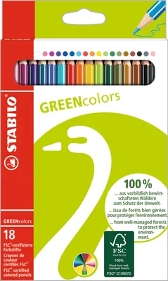 Produktbild von Umweltfreundlicher Buntstift - STABILO GREENcolors - 18er Pack - mit 18 verschiedenen Farben