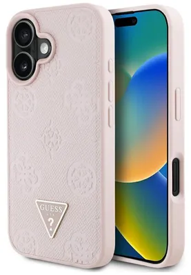 Produktbild von Guess Grained Etui MagSafe iPhone 16 Rosa