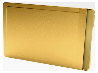 Produktbild von Kartenschutzhülle aus Edelstahl in gold mit RFID/NFC-Schutz