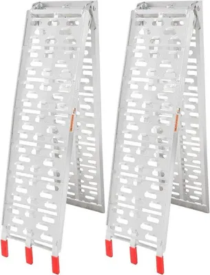 Zdjęcie produktu dla Składane rampy aluminiowe do samochodów - maksymalne obciążenie 340 kg na sztukę, antypoślizgowe i oszczędzające miejsce