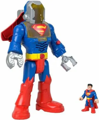 Produktbild von Fisher-Price Imaginext DC Super Friends eingesetzter Superman mit Exo-Anzug als Roboter mit Lichtern und Geräuschen, 6 Teile, 3 Jahr(e), Mehrfarbig, Kunststoff