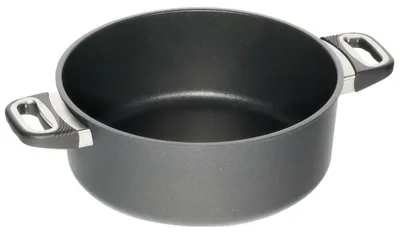 Produktbild von Bratpfanne aus Gusseisen, antihaftbeschichtet, 28 cm, 5,5 Liter - Induktionsgeeignet - Ofenfest bis 240 °C - Ideal zum Schmoren und Köcheln