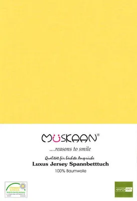 Produktbild von Jersey Spannbettlaken 90x200 - 100x200 cm Gelb - 100% Baumwolle