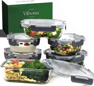 Produktbild von Glasbehälter 12-teilig, mikrowellengeeignet, spülmaschinenfest