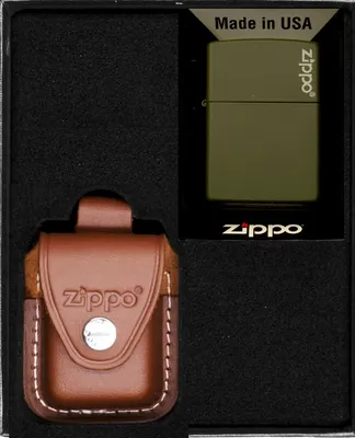 Produktbild von ZIPPO Feuerzeug-Set GREEN MATTE LOGO Geschenk No4