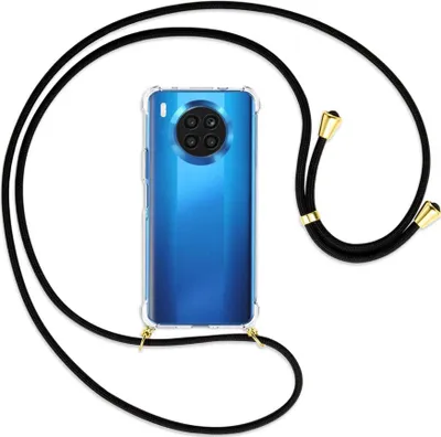Produktbild von Handykette Backcover-Schutzhülle mit Band (Metall goldfarben) für Huawei nova 8i / Honor 50 Lite - schwarz