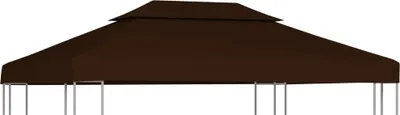 Image de The Living Store Bâche de toit de pavillon avec conduit de cheminée 310 g/m² 4x3 m Marron