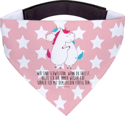 Produktbild von Mr. & Mrs. Panda Hunde Halstuch Einhörner Umarmen - Rot Pastell - Geschenk, Einhorn, Liebe, Hund, Unicorn, BFF, Für, Hundehalstuch, Tuch, Schwestern, Familie