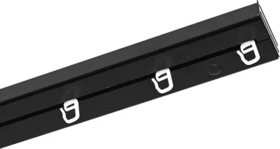 Produktbild von 1- läufig 270 cm Gardinenstange Innenschiene Decke schwarz Schiene Vorhangschiene Gardinenschiene Innenlaufrollen mit Faltenhaken
