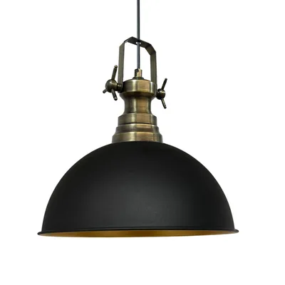 Produktbild von Pendelleuchte Industrielle Metall Groß 40 cm, Schwarz Pendellampe, Küchenlampe