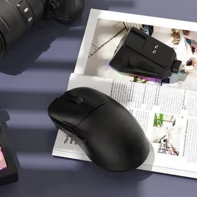 Zdjęcie produktu dla Bezprzewodowa mysz, czarna - Ergonomiczna mysz do gier - Waga: 0,5 kg - Do komputera PC i laptopa