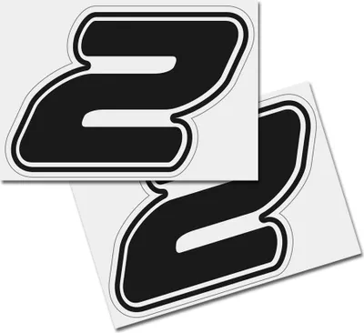 Produktbild von Startnummer Aufkleber 2er Set, Schrift Assen, # 2 schwarz