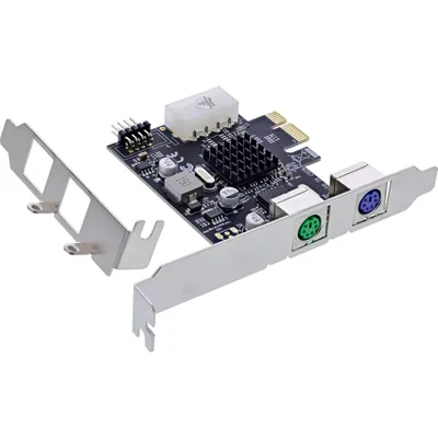 Produktbild von InLine Schnittstellenkarte, 2x PS/2, PCIe (PCI-Express), PCIe, PS2, USB 2.0 header - 9 pin, Männlich, PCIe 1.1, China, 0,48 Gbit/s