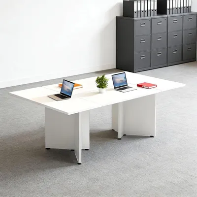 Zdjęcie produktu dla Modułowy stół konferencyjny, rozkładany, wymiary 320x80x74 cm, kolor biały