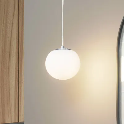 Immagine prodotto di Lucande lampada a sospensione Bidolo, colore cromo, vetro, Ø 15 cm, IP44