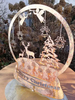Immagine prodotto di Cervo con globo di neve in acciaio inox