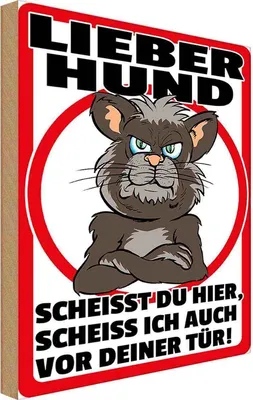 Produktbild von vianmo Holzschild 18x12 cm lieber Hund scheißt Du hier Tier Haustier