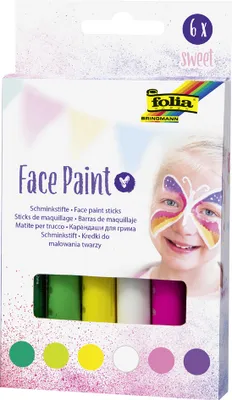 Produktbild von folia Schminkstifte Face Paint Set SWEET 6 Stück