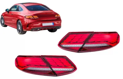 Imagen del producto de Luces traseras LED para Mercedes Clase C A205 Cabrio C205 Coupé, modelos 2016-2023, con intermitente dinámico.