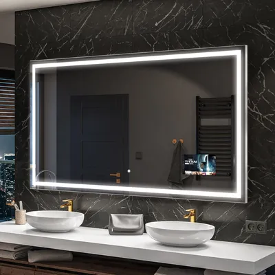 Obrázok produktu pre Artforma kúpeľňové zrkadlo SMART 160x70 cm - s LED osvetlením - LED farba studená biela 7000K - individuálne vyrobené na mieru - osvetlené nástenné zrkadlo Svetelné zrkadlo kúpeľňové zrkadlo | Vypínač svetla: Dotykový vypínač |SLED049