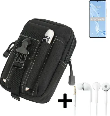 Produktbild von K-S-Trade Gürteltache + Kopfhörer kompatibel mit Meizu 18 Pro Gürtel Tasche Holster Schutz Hülle Handy Hülle  schwarz inkl. Extrafächer