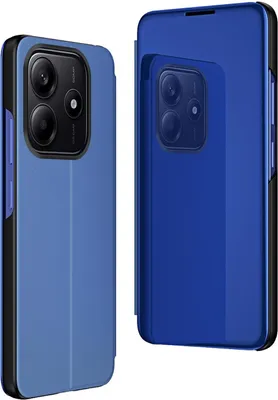 Immagine prodotto di Per Xiaomi Redmi Note 14 5G vista specchio cellulare Smart Cover Wake UP funzione caso blu