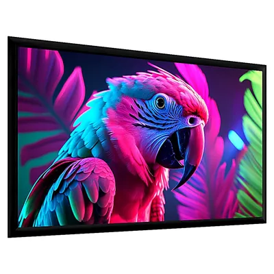 Produktbild von DELUXX Lambday Rahmenleinwand  235 x 174 cm 4:3 - 4K UHD Heimkino Beamer Leinwand - Mattweiss Interio