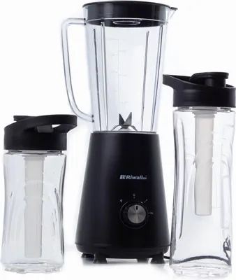 Zdjęcie produktu dla Blender Kielichowy Smoothie 2 Bidony 2 Wkłady Chłodzące 5W1 Riwall Rbl-01