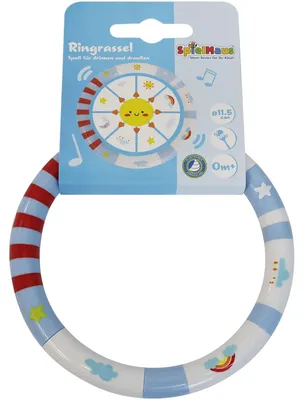 Produktbild von SpielMaus Baby Ringrassel, Babyspielzeug, # 11,5 cm, ab 0 Monaten